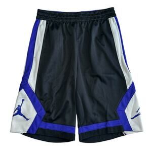 NIKE AIR JORDAN Boys Black Purple Drifit Shorts Youth Large